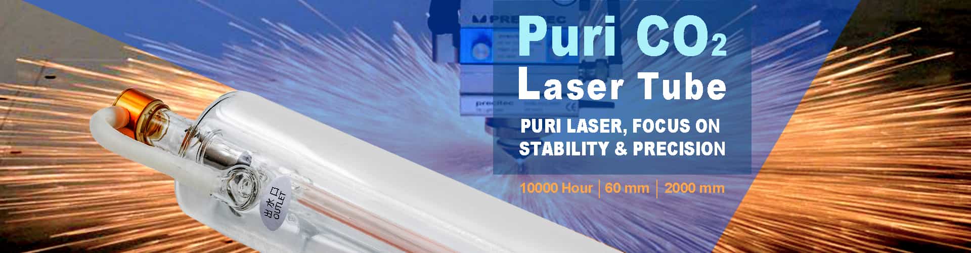 Высококачественные лазерные трубки CO2 - Puri Laser Banner1